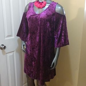 Cold shoulder shift dress